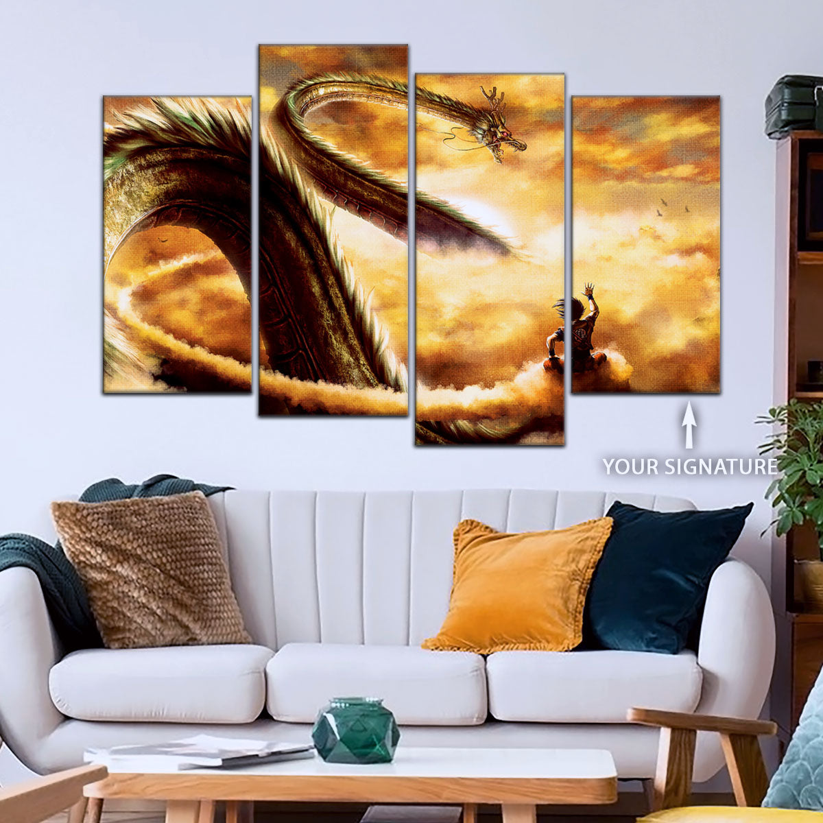 Dragon Ball Canvas Wall Art - DR5104 - Goku and Shenron