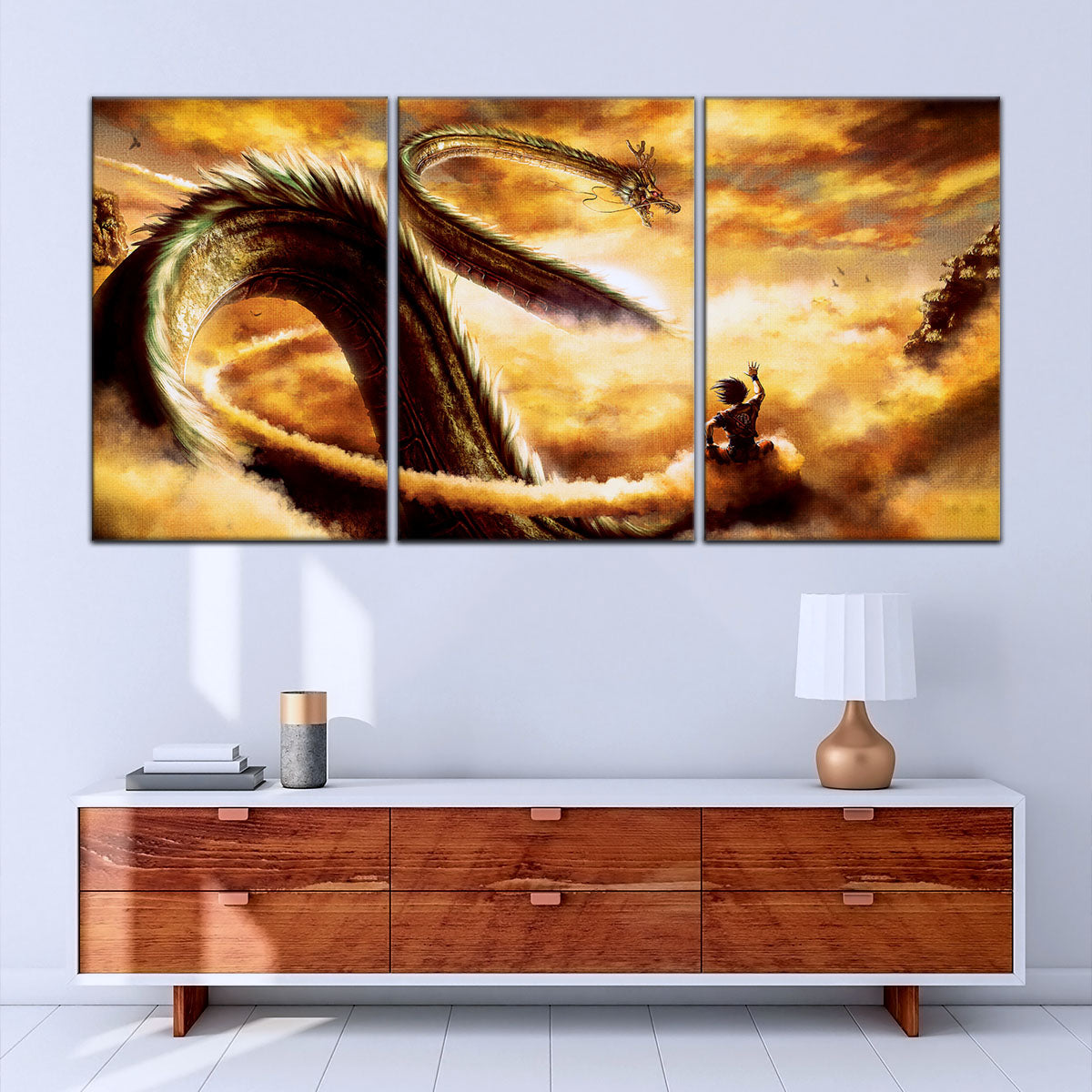 Dragon Ball Canvas Wall Art - DR5104 - Goku and Shenron