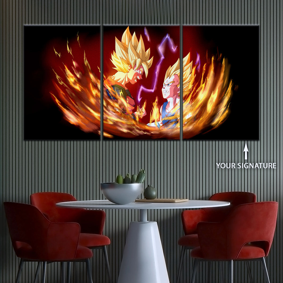 Dragon Ball Canvas Wall Art - DR5062 - Super Saiyan Goku- Super Saiyan Vegeta