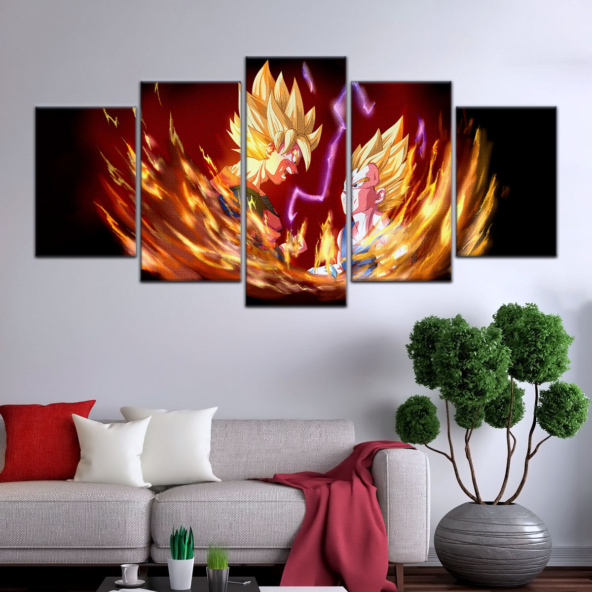 Dragon Ball Canvas Wall Art - DR5062 - Super Saiyan Goku- Super Saiyan Vegeta