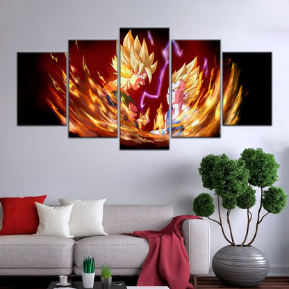 Dragon Ball Canvas Wall Art - DR5062 - Super Saiyan Goku- Super Saiyan Vegeta
