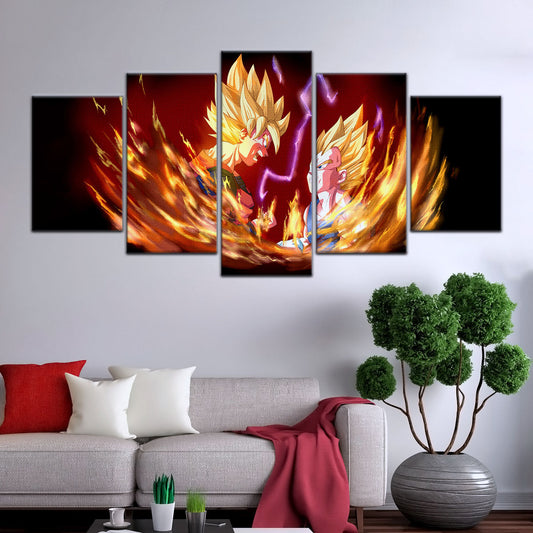 Dragon Ball Canvas Wall Art - DR5062 - Super Saiyan Goku- Super Saiyan Vegeta