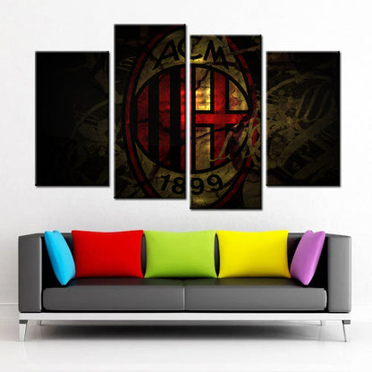 Soccer Canvas Wall Art - FB5025 - Serie A - AC Milan - ACM 1899
