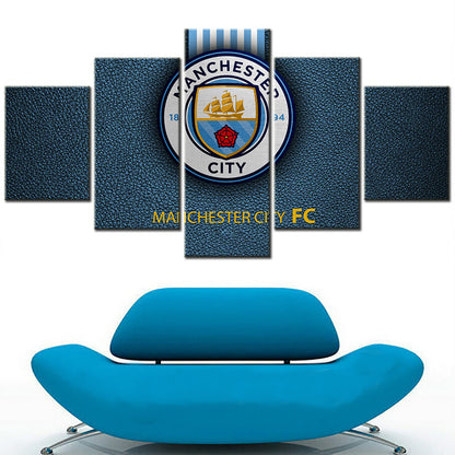 Football - 5 Pieces Wall Art - FB5012 - Manchester City F.C - Football Poster - Football Canvas