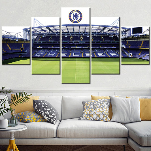 Football - 5 Pieces Wall Art - FB5017 - Chelsea Football Club Stadium - Football Poster - Football Canvas