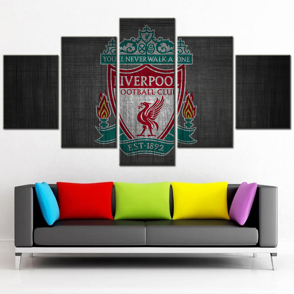 Football - 5 Pieces Wall Art - FB5015 - You Will Never Walk Alone Liverpool - EST 1892 - Football Poster - Football Canvas