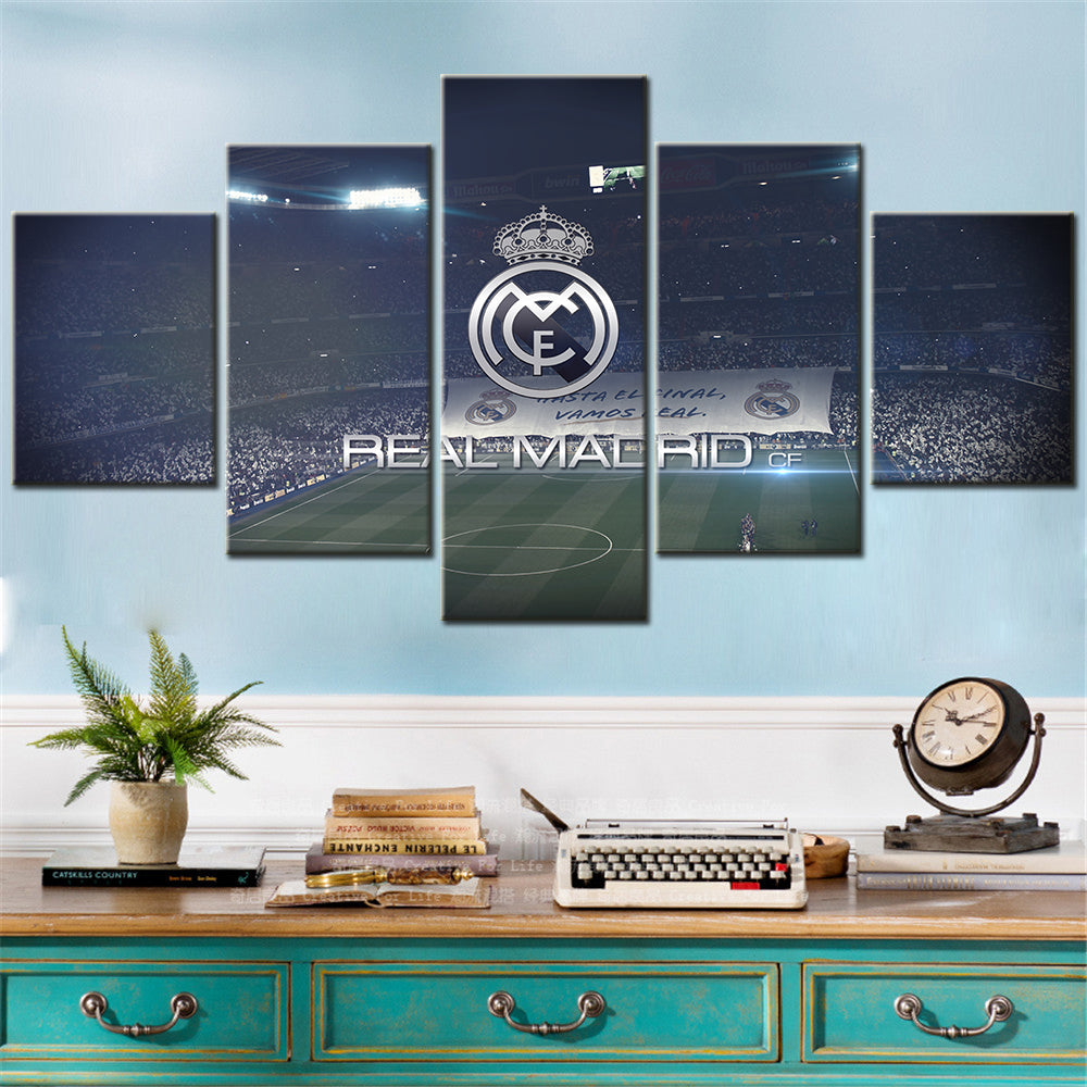 Football - 5 Pieces Wall Art - FB5005 - Real Madrid Stadium Football - Football Poster - Football Canvas
