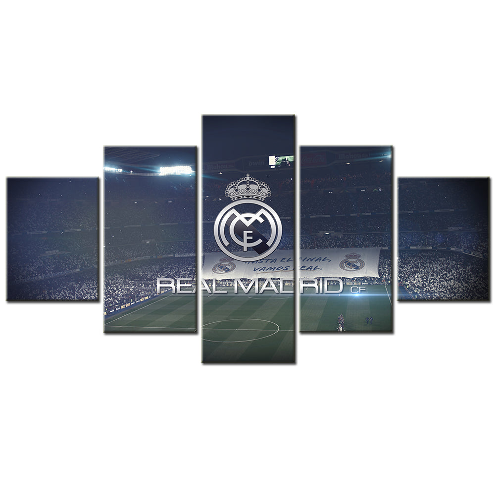 Football - 5 Pieces Wall Art - FB5005 - Real Madrid Stadium Football - Football Poster - Football Canvas