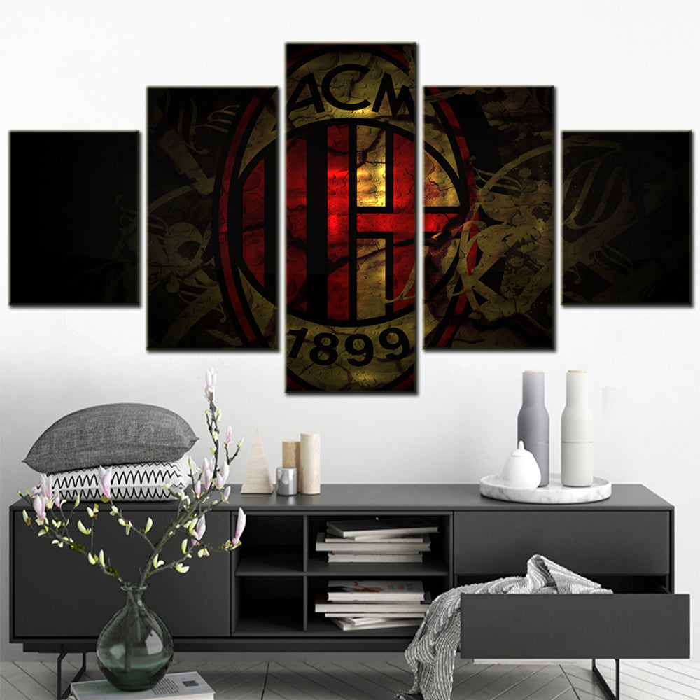 Soccer Canvas Wall Art - FB5025 - Serie A - AC Milan - ACM 1899
