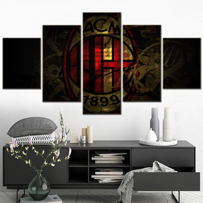 Soccer Canvas Wall Art - FB5025 - Serie A - AC Milan - ACM 1899