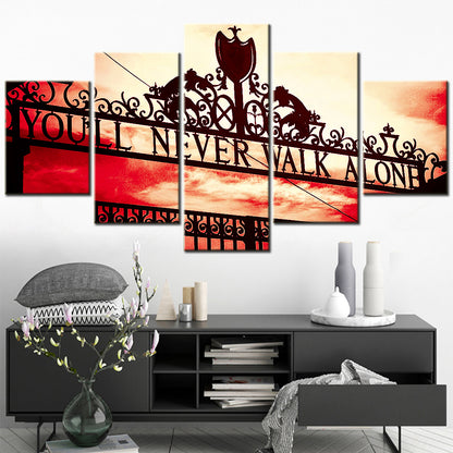 Football - 5 Pieces Wall Art - FB5006 - You Will Never Walk Alone Liverpool - Football Poster - Football Canvas