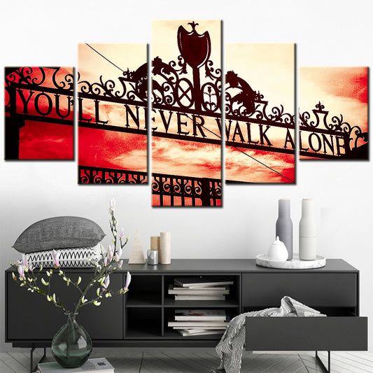 Football - 5 Pieces Wall Art - FB5006 - You Will Never Walk Alone Liverpool - Football Poster - Football Canvas