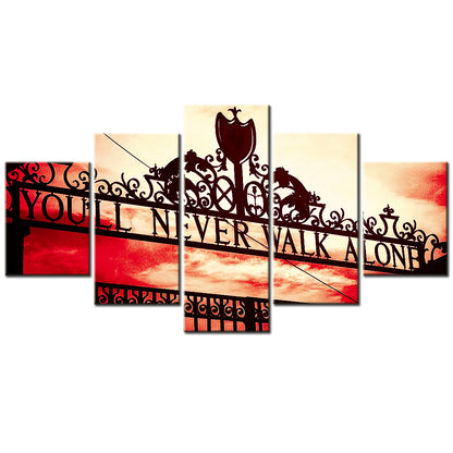 Football - 5 Pieces Wall Art - FB5006 - You Will Never Walk Alone Liverpool - Football Poster - Football Canvas