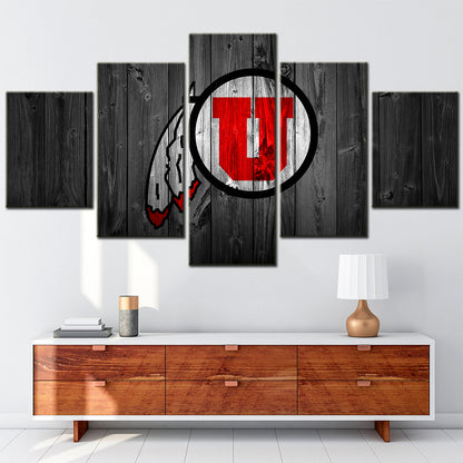 Football Team - 5 Pieces Wall Art - FT5011 - Utah Utes College Football - Football Team Poster - Football Team Canvas