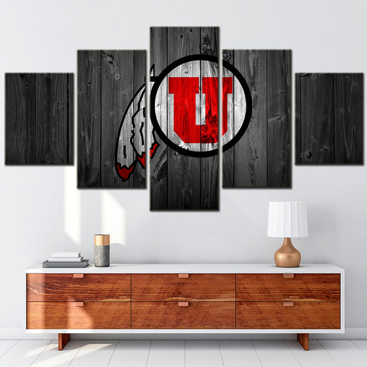 Football Team - 5 Pieces Wall Art - FT5011 - Utah Utes College Football - Football Team Poster - Football Team Canvas