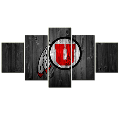 Football Team - 5 Pieces Wall Art - FT5011 - Utah Utes College Football - Football Team Poster - Football Team Canvas