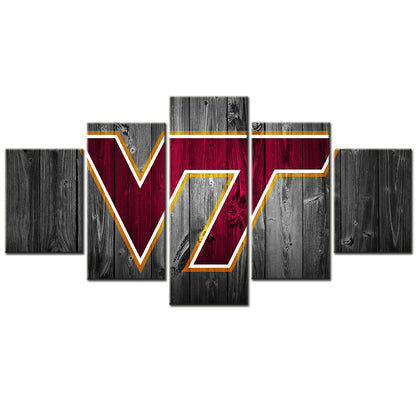 Football Team - 5 Pieces Wall Art - FT5012 - Virginia Tech Hokies football - Football Team Poster - Football Team Canvas