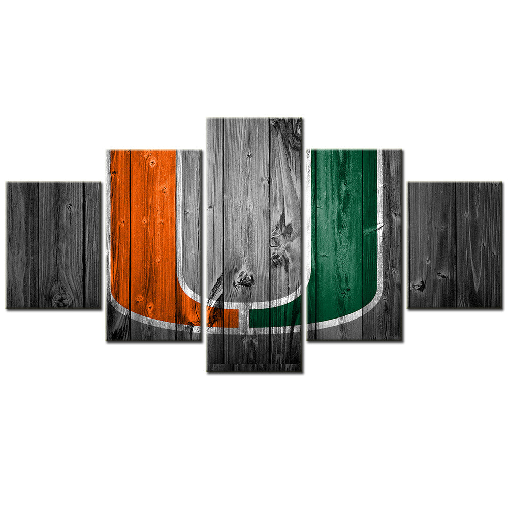 American Football Canvas Wall Art - FT5016 - Miami Hurricanes Football