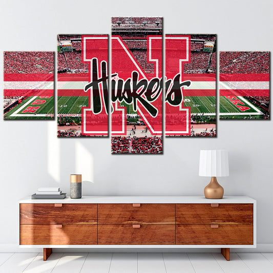 Football Team - 5 Pieces Wall Art - FT5021 - Nebraska Cornhuskers - Huskers - Football Team Poster - Football Team Canvas
