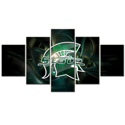 Football Team - 5 Pieces Wall Art - FT5022 - Michigan State Spartans College Football - Football Team Poster - Football Team Canvas