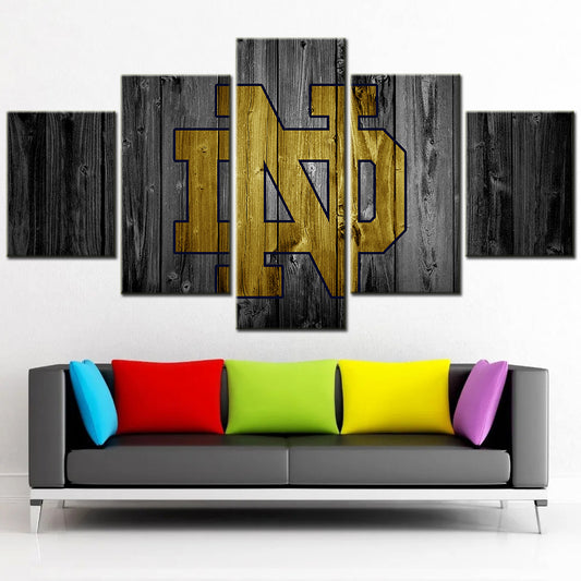 Football Team - 5 Pieces Wall Art - FT5023 - Notre Dame Fighting Irish Football - Football Team Poster - Football Team Canvas