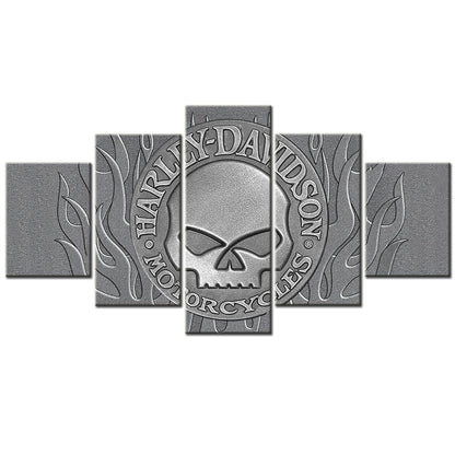 Harley Davidson - 5 Pieces Wall Art - HD5005 - Harley Davidson - Willie G Skull - Motor Cycles - Harley Davidson Poster - Harley Davidson Canvas