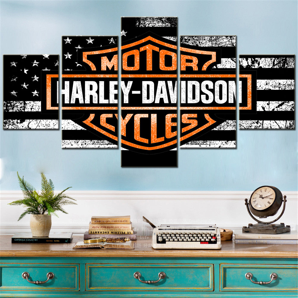 Harley Davidson - 5 Pieces Wall Art - HD5001 - Harley Davidson American - Harley Davidson Poster - Harley Davidson Canvas