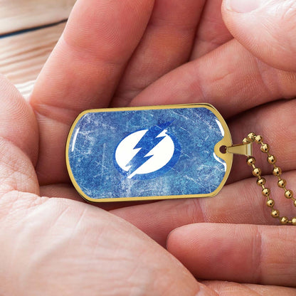 Hockey Dog Tag Necklace - HKD003 - Tampa Bay Lightning - Military Ball Chain