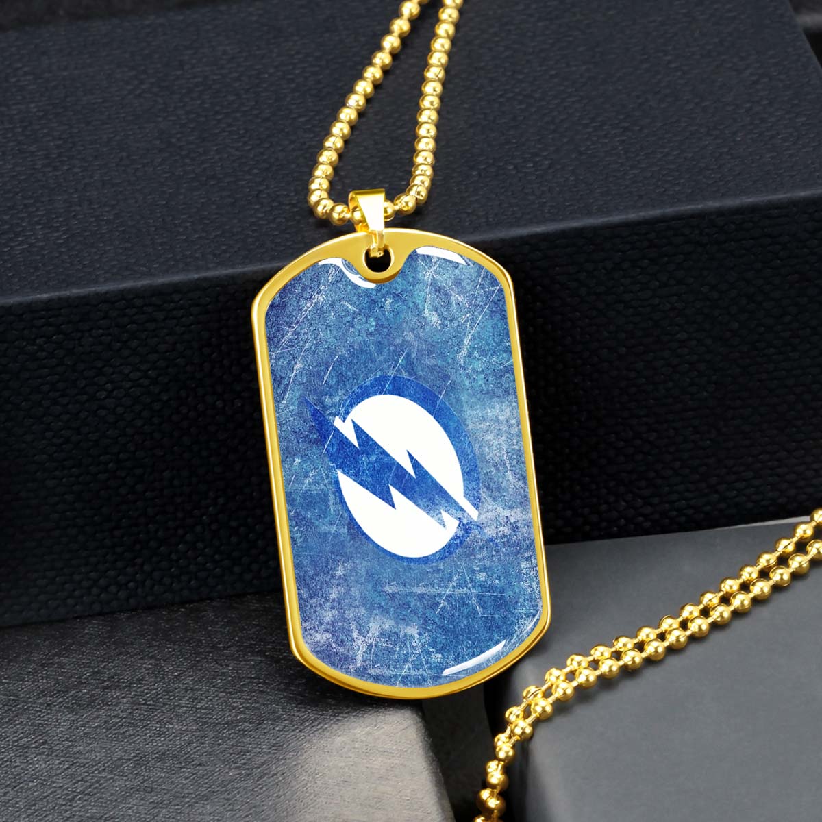 Hockey Dog Tag Necklace - HKD003 - Tampa Bay Lightning - Military Ball Chain