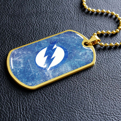 Hockey Dog Tag Necklace - HKD003 - Tampa Bay Lightning - Military Ball Chain