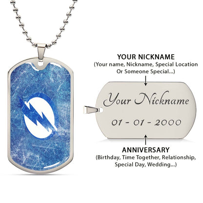 Hockey Dog Tag Necklace - HKD003 - Tampa Bay Lightning - Military Ball Chain