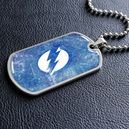 Hockey Dog Tag Necklace - HKD003 - Tampa Bay Lightning - Military Ball Chain