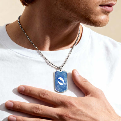 Hockey Dog Tag Necklace - HKD003 - Tampa Bay Lightning - Military Ball Chain