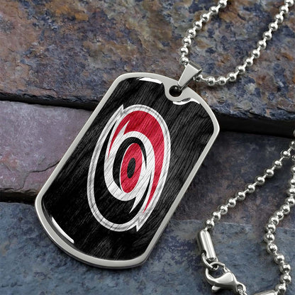 Hockey Dog Tag Necklace - HKD004 - Carolina Hurricanes - Military Ball Chain