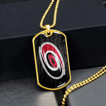 Hockey Dog Tag Necklace - HKD004 - Carolina Hurricanes - Military Ball Chain