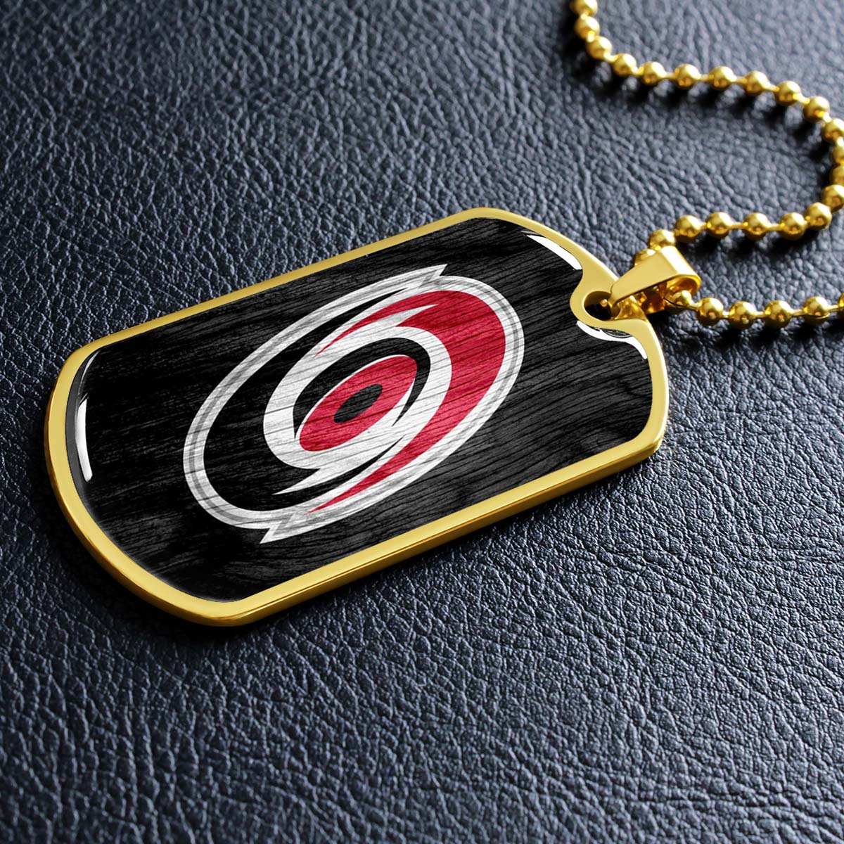 Hockey Dog Tag Necklace - HKD004 - Carolina Hurricanes - Military Ball Chain
