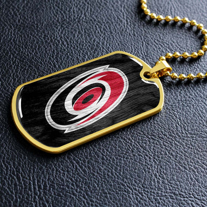 Hockey Dog Tag Necklace - HKD004 - Carolina Hurricanes - Military Ball Chain