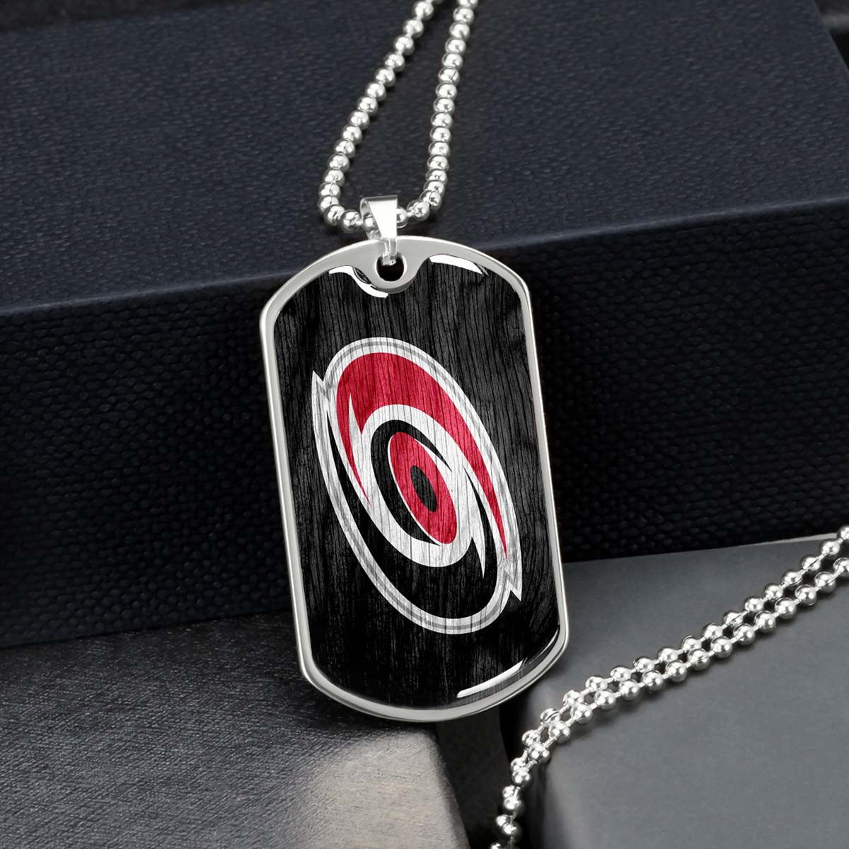 Hockey Dog Tag Necklace - HKD004 - Carolina Hurricanes - Military Ball Chain