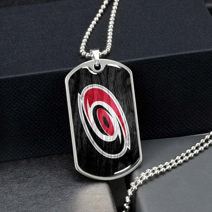 Hockey Dog Tag Necklace - HKD004 - Carolina Hurricanes - Military Ball Chain