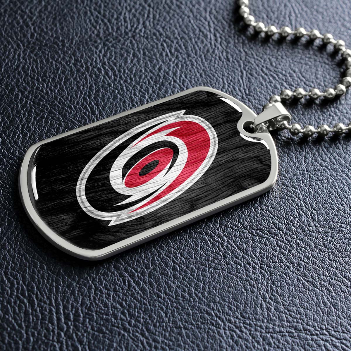 Hockey Dog Tag Necklace - HKD004 - Carolina Hurricanes - Military Ball Chain