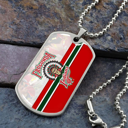 Hockey Dog Tag Necklace - HKD006 - Frolunda Indians - FHC Golden - Military Ball Chain