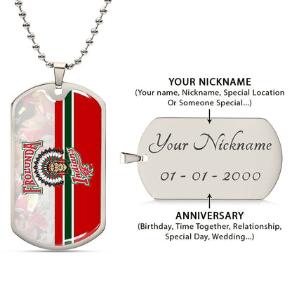 Hockey Dog Tag Necklace - HKD006 - Frolunda Indians - FHC Golden - Military Ball Chain