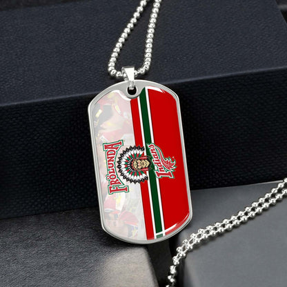 Hockey Dog Tag Necklace - HKD006 - Frolunda Indians - FHC Golden - Military Ball Chain