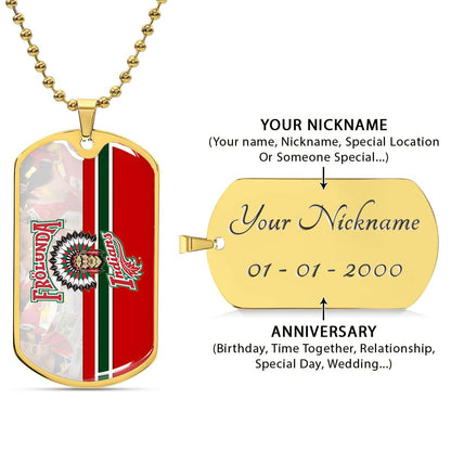 Hockey Dog Tag Necklace - HKD006 - Frolunda Indians - FHC Golden - Military Ball Chain