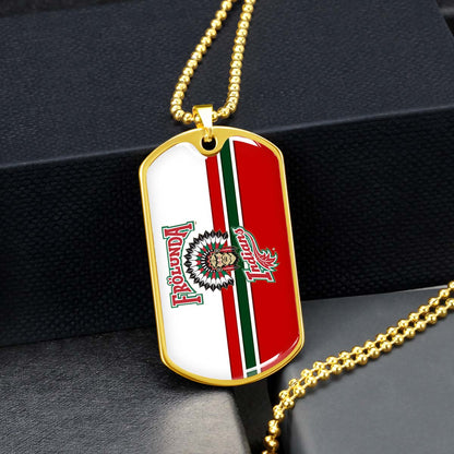 Hockey Dog Tag Necklace - HKD007 - Frolunda Indians - FHC Golden - Military Ball Chain