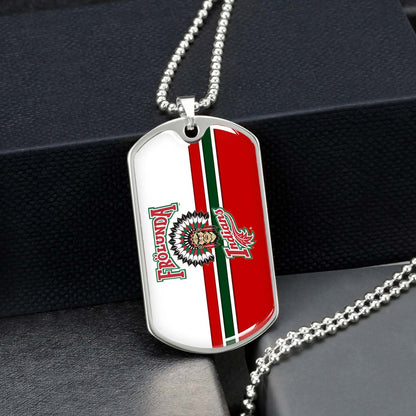Hockey Dog Tag Necklace - HKD007 - Frolunda Indians - FHC Golden - Military Ball Chain