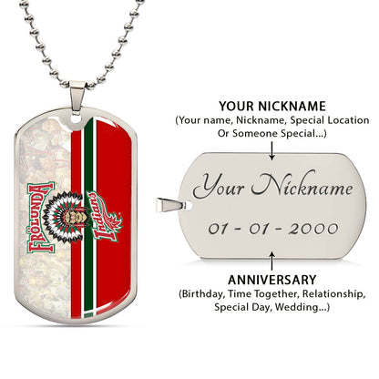 Hockey Dog Tag Necklace - HKD008 - Frolunda Indians - FHC Golden - Military Ball Chain