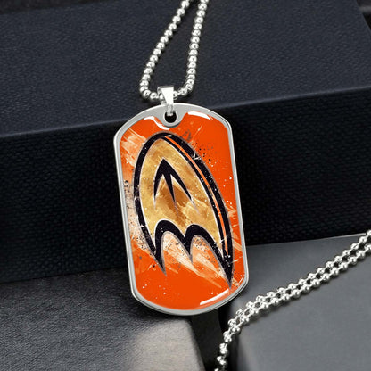 Hockey Dog Tag Necklace - HKD025 - Anaheim Ducks Sports - Military Ball Chain