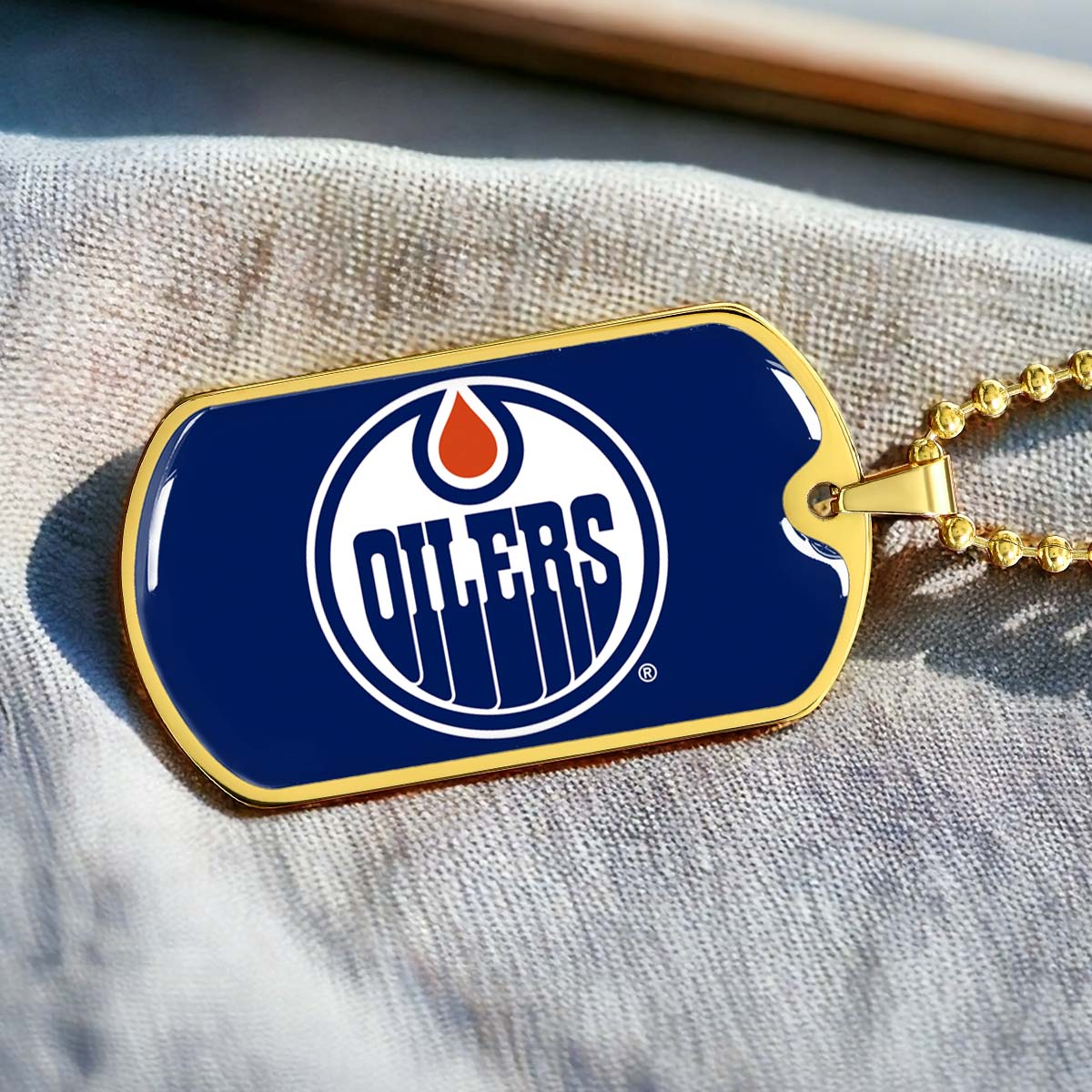Hockey Dog Tag Necklace - HKD031 - Bold Hockey Excellence - Military Ball Chain
