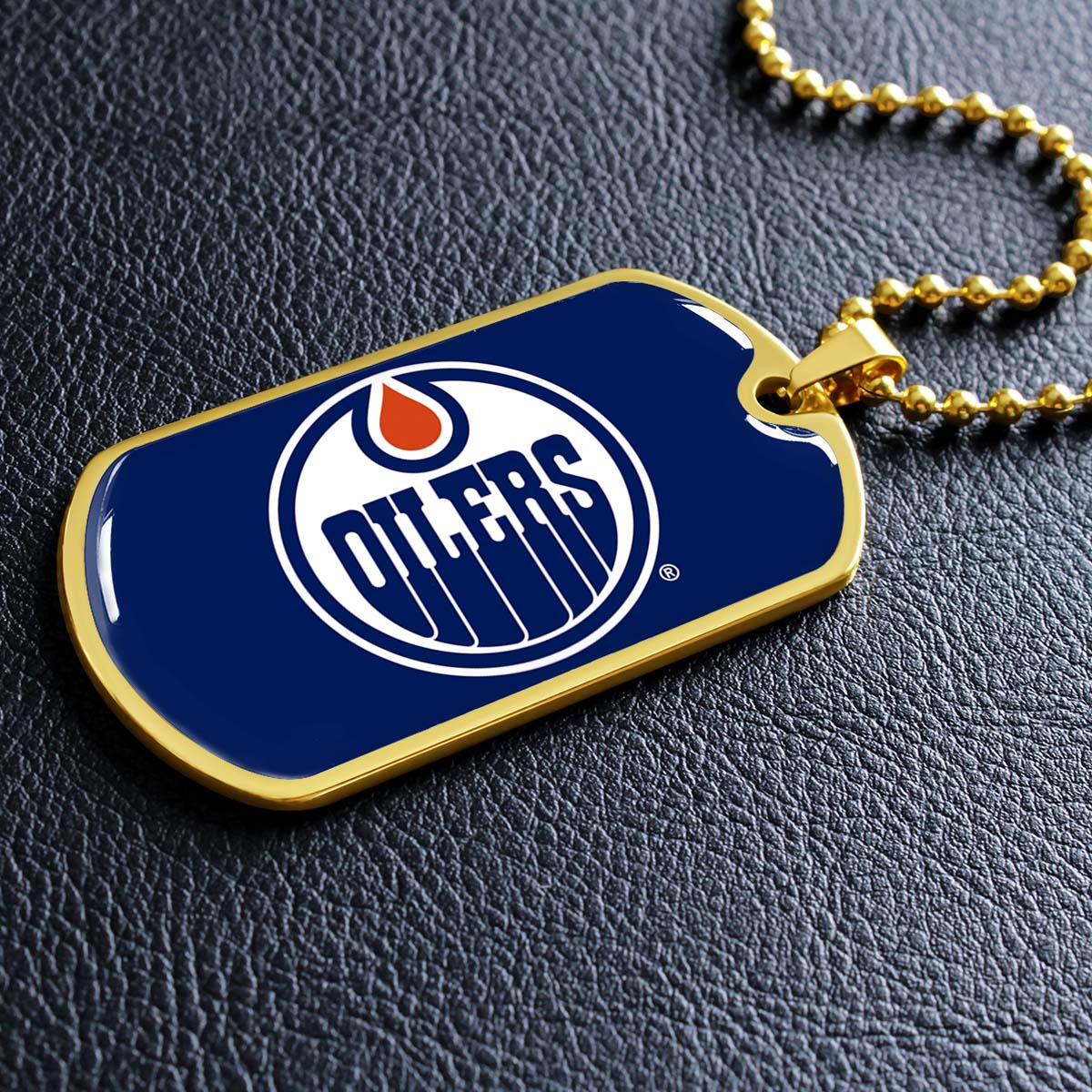 Hockey Dog Tag Necklace - HKD031 - Bold Hockey Excellence - Military Ball Chain